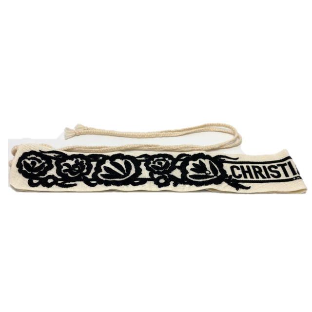 Dior Dior mexican flower belt embroidery Logo embroidery belt Canvas White/Black - view 3