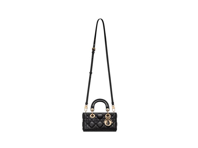 Dior Dior Micro Lady D-Joy Bag In Cannage Lambskin With Gold-Finish Metal Hardware Black - view 3