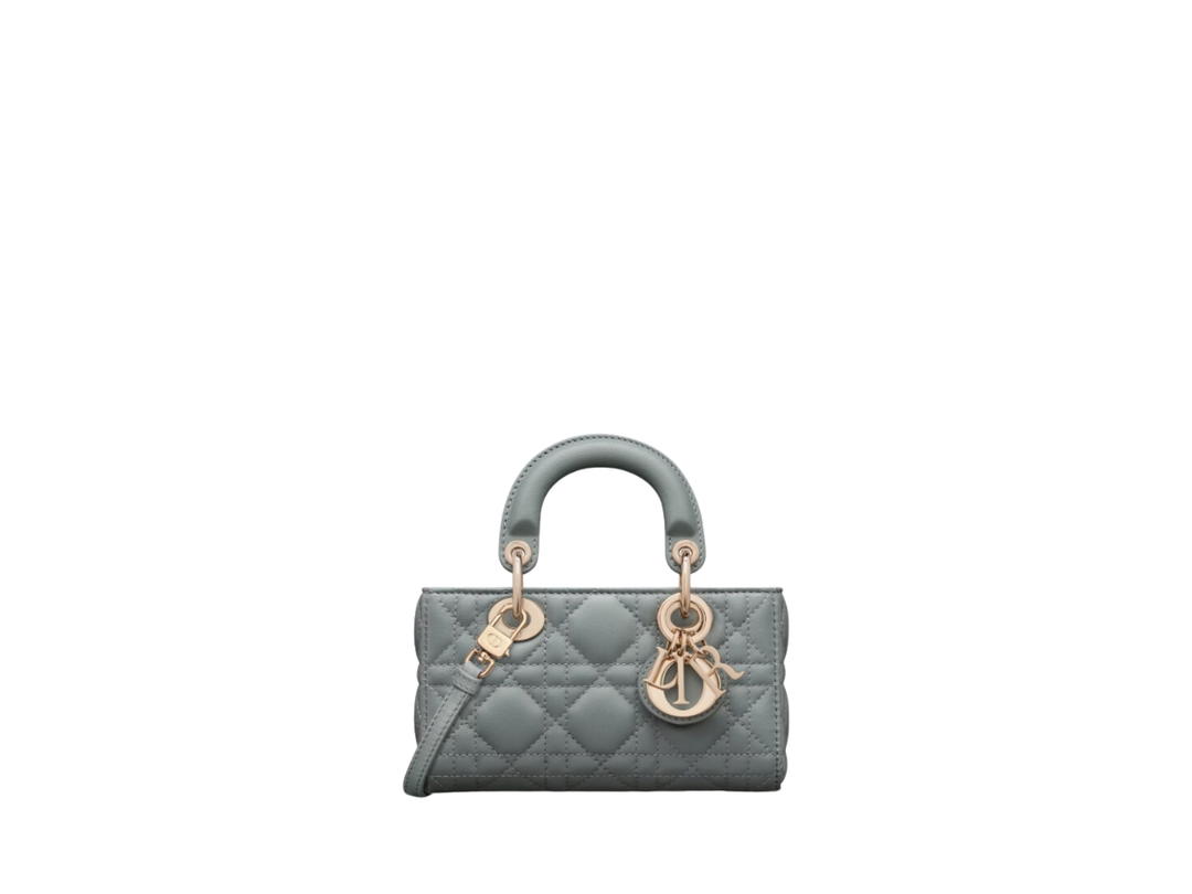 Dior Dior Micro Lady D-Joy Bag In Cannage Lambskin With Gold-Finish Metal Hardware Cloud Blue