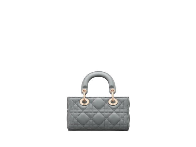 Dior Dior Micro Lady D-Joy Bag In Cannage Lambskin With Gold-Finish Metal Hardware Cloud Blue - view 2