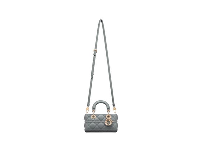 Dior Dior Micro Lady D-Joy Bag In Cannage Lambskin With Gold-Finish Metal Hardware Cloud Blue - view 3