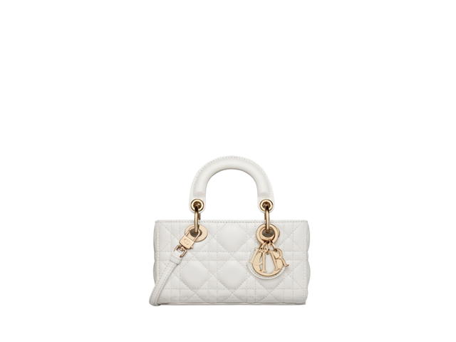 Dior Dior Micro Lady D-Joy Bag In Cannage Lambskin With Gold-Finish Metal Hardware Latte - view 1
