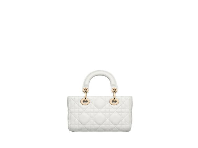 Dior Dior Micro Lady D-Joy Bag In Cannage Lambskin With Gold-Finish Metal Hardware Latte - view 2