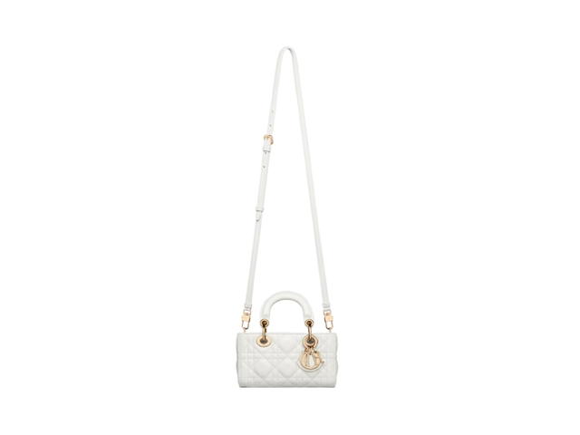 Dior Dior Micro Lady D-Joy Bag In Cannage Lambskin With Gold-Finish Metal Hardware Latte - view 3
