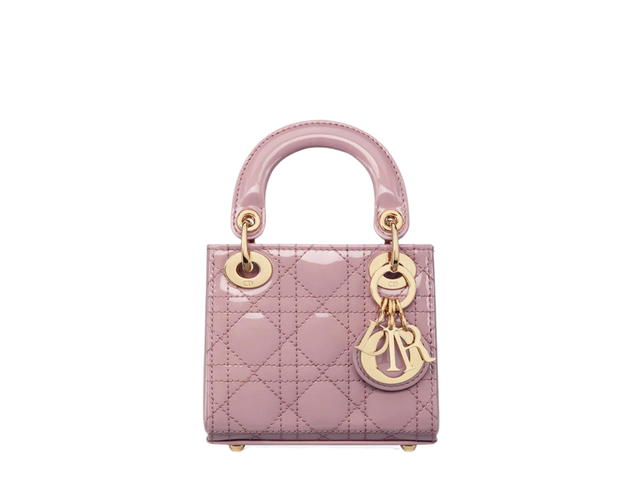 Dior Dior Micro Lady Dior Bag Antique Pink Patent Cannage Calfskin - view 1