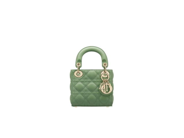 Dior Dior Micro Lady Dior Bag In Dark Mint Cannage Lambskin - view 1