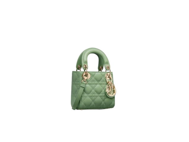 Dior Dior Micro Lady Dior Bag In Dark Mint Cannage Lambskin - view 2