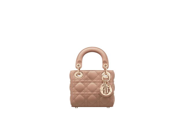 Dior Dior Micro Lady Dior Bag In Rose Des Vents Lambskin With Signature Cannage Topstitching - view 1