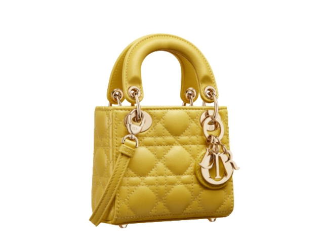 Dior Dior Micro Lady Dior Bag Mustard Yellow Cannage Lambskin - view 2