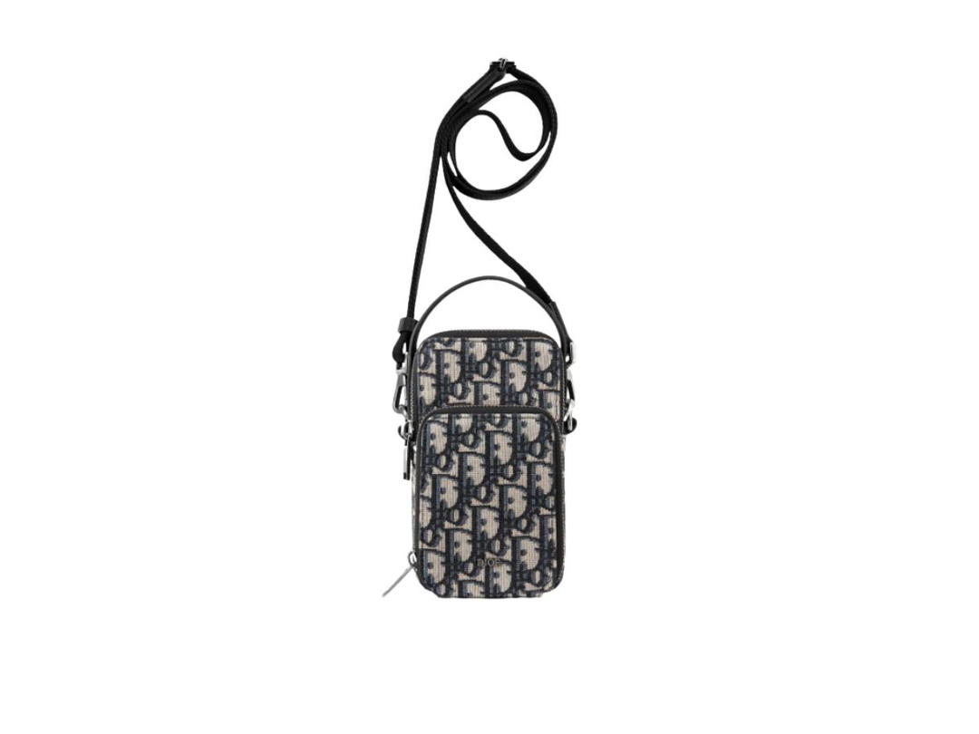 Dior Dior Micro Rider Pouch Beige and Black Dior Oblique Jacquard
