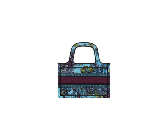 Dior Dior Mini Dior Book Tote In Celestial Blue Multicolor Toile De Jouy Voyage Embroidery - view 2