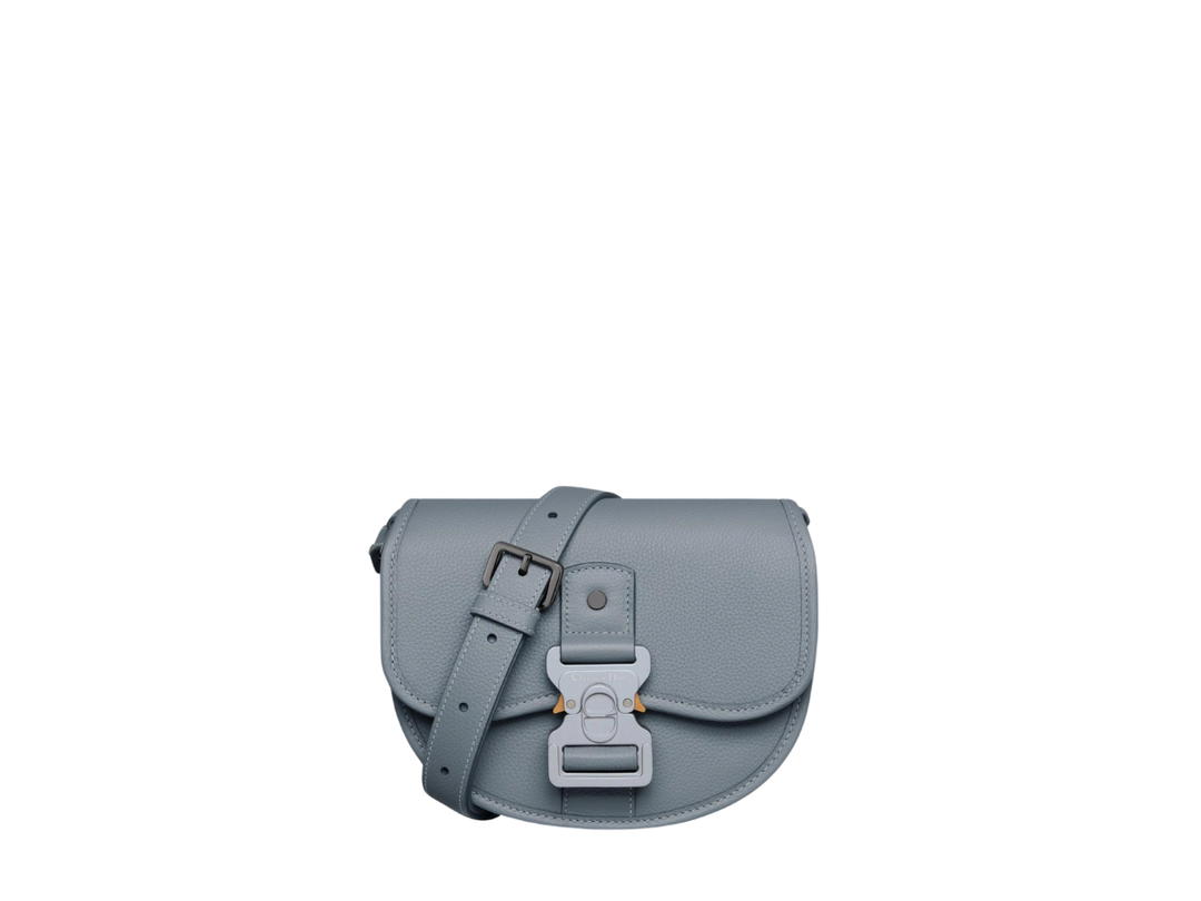 Dior Dior Mini Gallop Bag With Strap In Gray Grained Calfskin