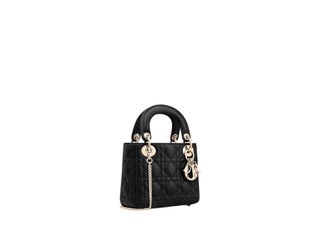 Dior Dior Mini Lady Bag In Cannage Lambskin With Gold Hardware Black - view 2