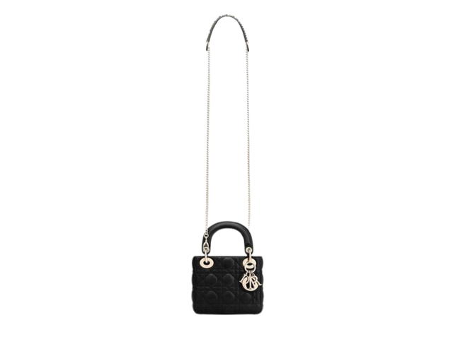 Dior Dior Mini Lady Bag In Cannage Lambskin With Gold Hardware Black - view 3