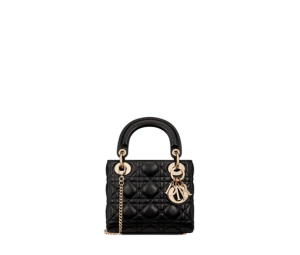 Buy Dior Mini Lady Dior Bag In Black Cannage Lambskin With Gold-Finish Metal Hardware at Sasom – Authentic and Ready to Ship