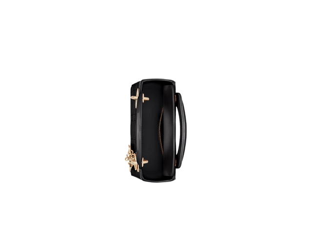 Dior Dior Mini Lady Dior Bag In Black Patent Cannage Calfskin With Gold-Finish Metal Hardware - view 3