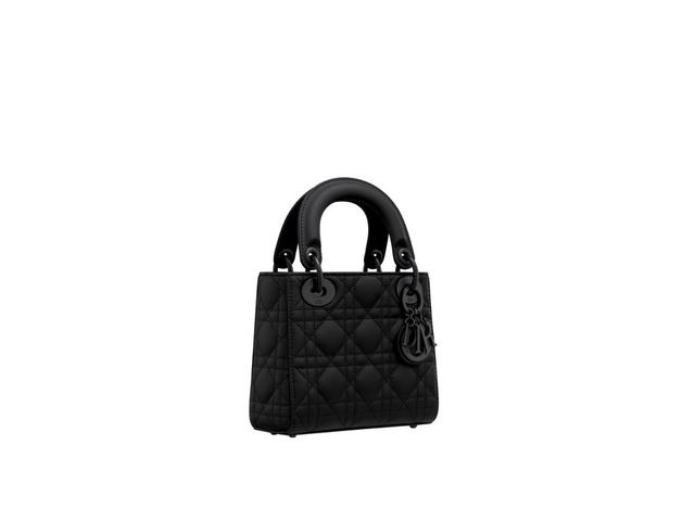 Dior Dior Mini Lady Dior Bag In Black Ultramatte Cannage Calfskin With Tonal Metal - view 2