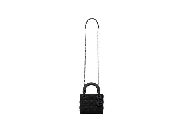 Dior Dior Mini Lady Dior Bag In Black Ultramatte Cannage Calfskin With Tonal Metal - view 4