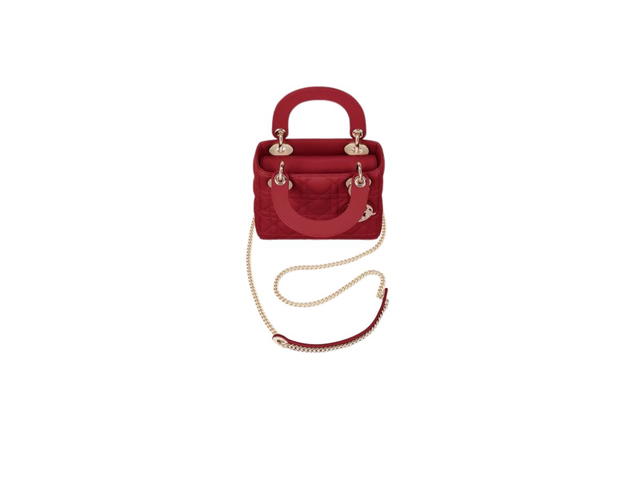 Dior Dior Mini Lady Dior Bag In Cherry Red Cannage Lambskin - view 3