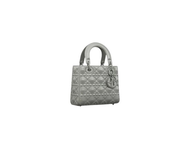 Dior Dior Mini Lady Dior Bag In Gray Cannage Calfskin With Diamond Motif - view 2