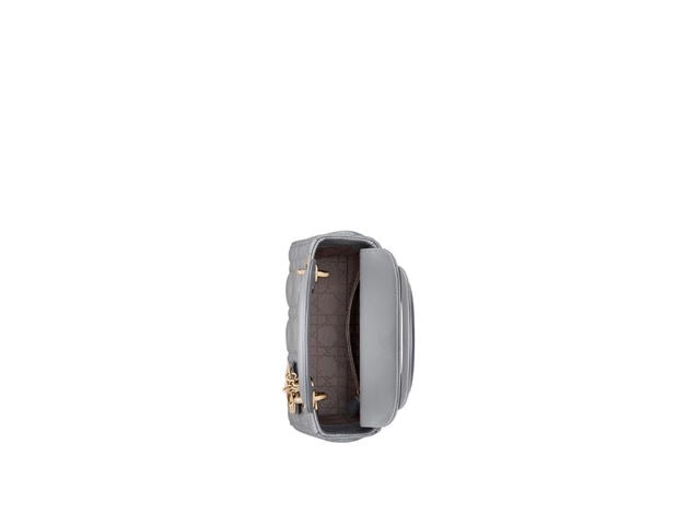 Dior Dior Mini Lady Dior Bag In Opaline Gray Pearlescent Cannage Lambskin With Pale Gold-Finish Metal - view 3