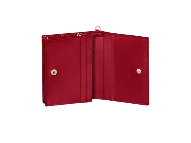Dior Dior Mini Lady Dior Wallet In Cherry Red Patent Cannage Calfskin - view 4