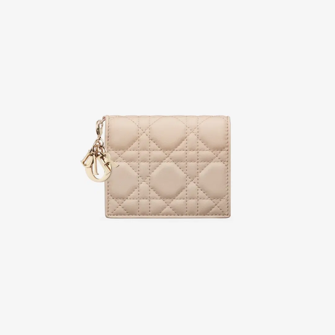 Dior Dior Mini Lady Wallet Cannage Lambskin Aesthetic Beige