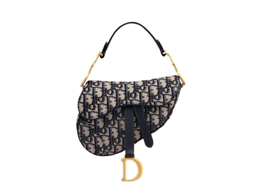 Dior Dior Mini Saddle Bag Blue Dior Oblique Jacquard