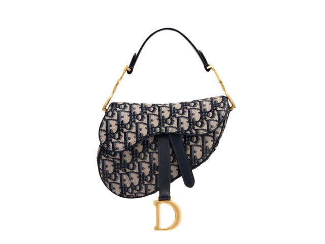Dior Dior Mini Saddle Bag Blue Dior Oblique Jacquard - view 1