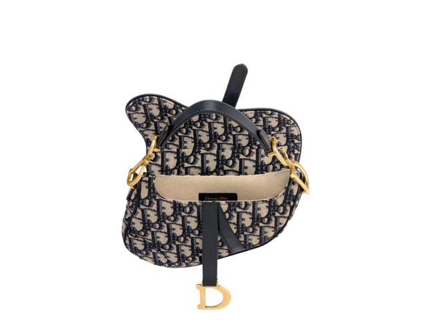 Dior Dior Mini Saddle Bag Blue Dior Oblique Jacquard - view 3