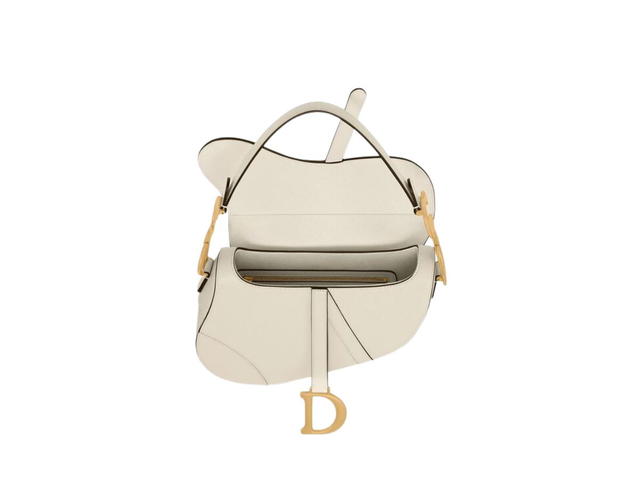 Dior Dior Mini Saddle Bag Latte Grained Calfskin - view 3