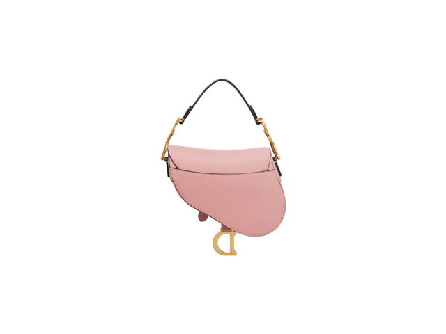 Dior Dior Mini Saddle Bag With Strap In Antique Pink Smooth Calfskin - view 2