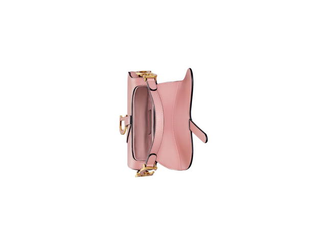 Dior Dior Mini Saddle Bag With Strap In Antique Pink Smooth Calfskin - view 4