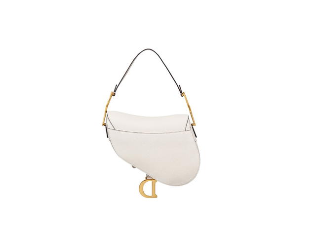 Dior Dior Mini Saddle Bag With Strap In Grained Calfskin With Antique Gold-Finish Metal Latte - view 2
