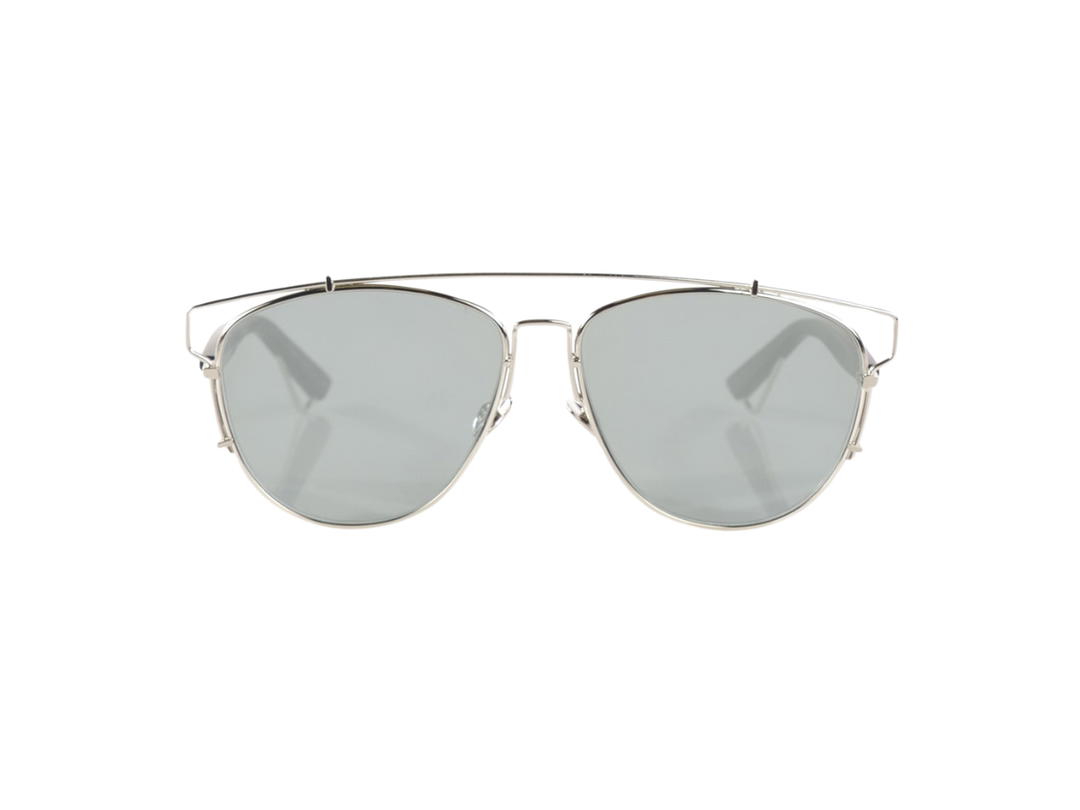 Dior Dior Mirrored Technologic Sunglasses In Silver Metal Frame With Blue Lenses