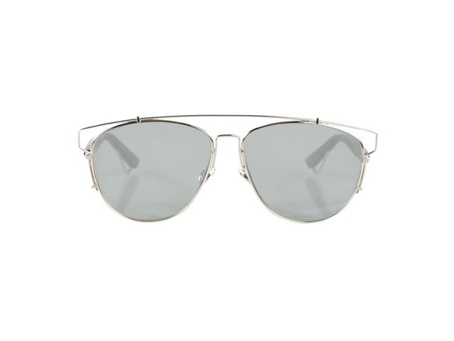 Dior Dior Mirrored Technologic Sunglasses In Silver Metal Frame With Blue Lenses - view 1