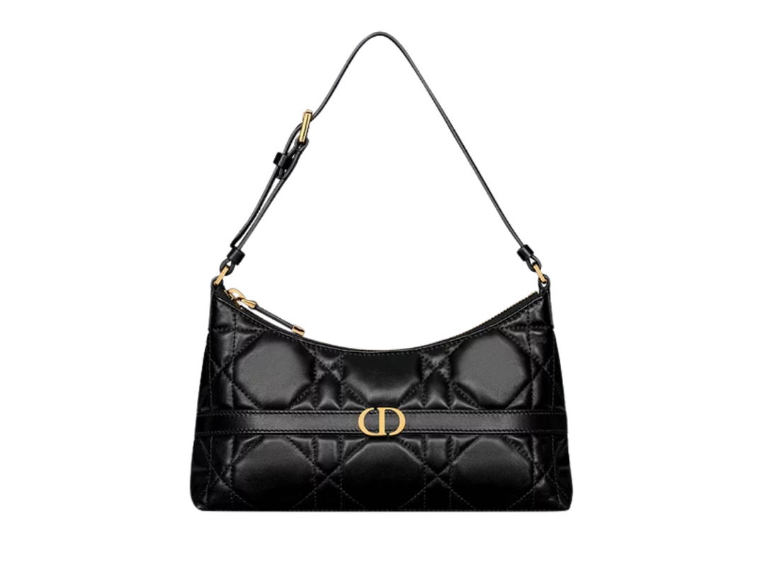 Dior Dior Miss Caro Cigale Mini Bag In Lambskin Leather With Cd signature Gold Hardware Black