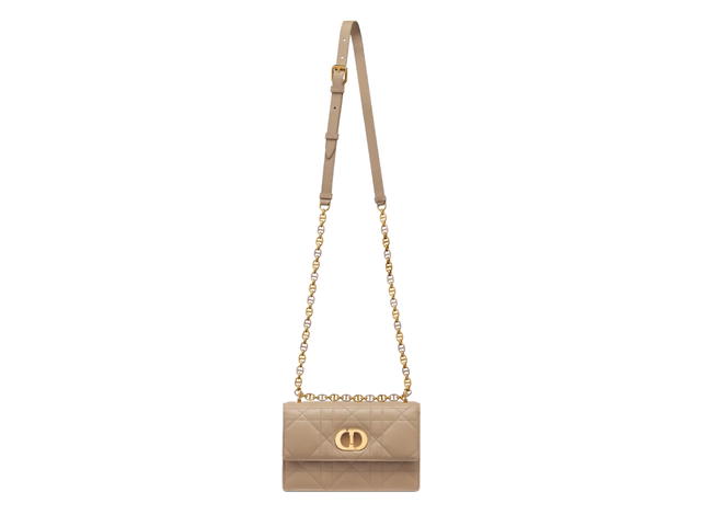 Dior Dior Miss Caro Mini Bag In Biscuit Macrocannage Lambskin With Gold-Finish Metal Hardware - view 3