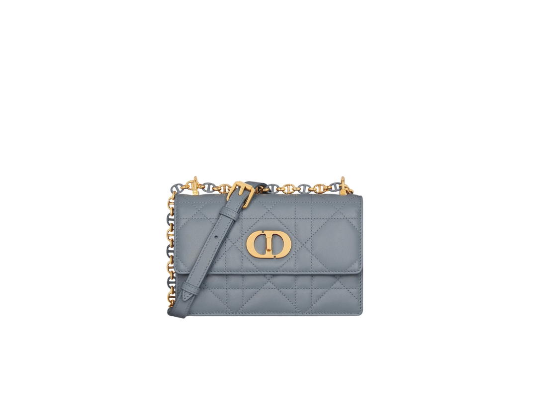 Dior Dior Miss Caro Mini Bag In Cloud Blue Macrocannage Lambskin With Gold-Finish Metal Hardware