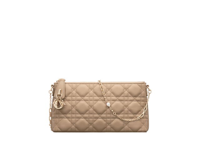 Dior Dior Miss Dior Midi Mini Bag In Biscuit Cannage Lambskin With Gold-Finish Metal Hardware - view 1