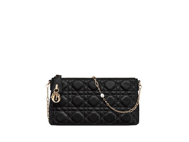 Dior Dior Miss Dior Midi Mini Bag In Black Cannage Lambskin With Gold-Finish Metal Hardware - view 1