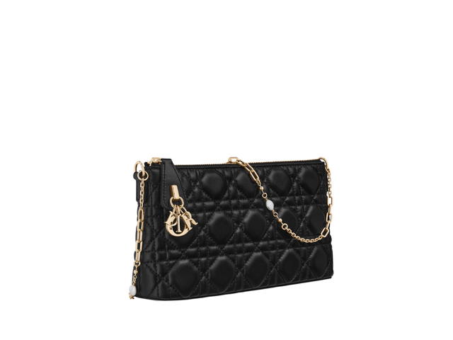 Dior Dior Miss Dior Midi Mini Bag In Black Cannage Lambskin With Gold-Finish Metal Hardware - view 2