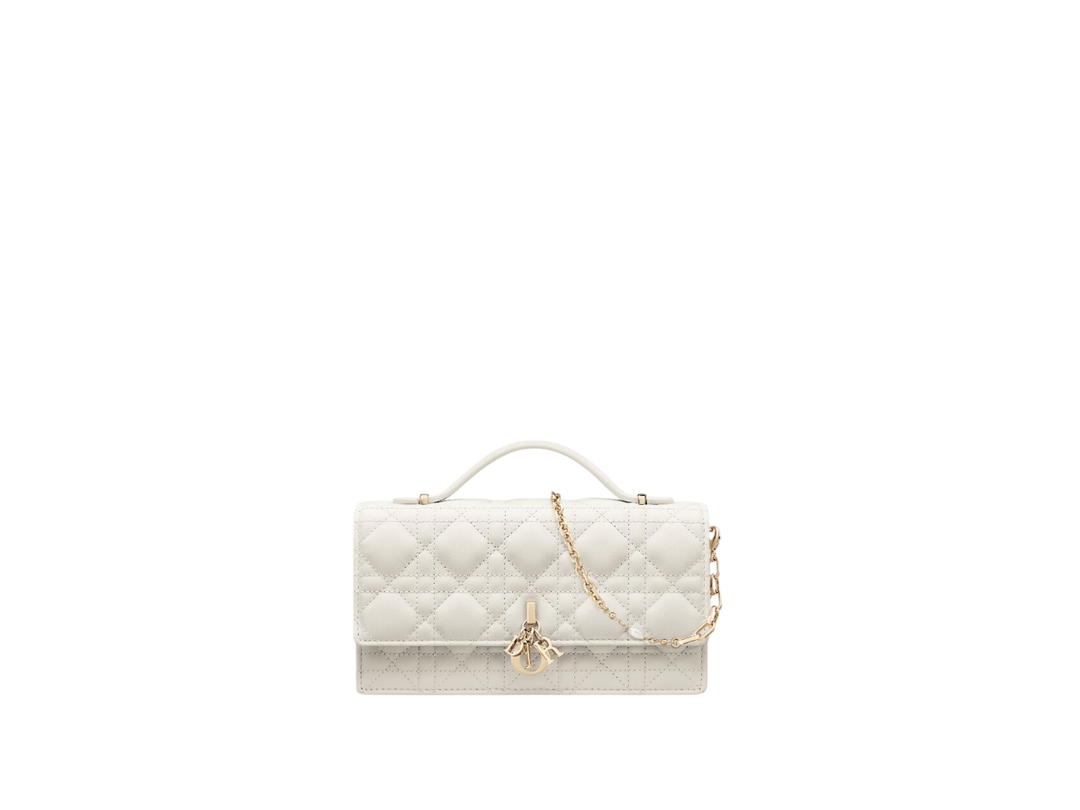 Dior Dior Miss Dior Mini Bag In Latte Cannage Lambskin With Gold Hardware