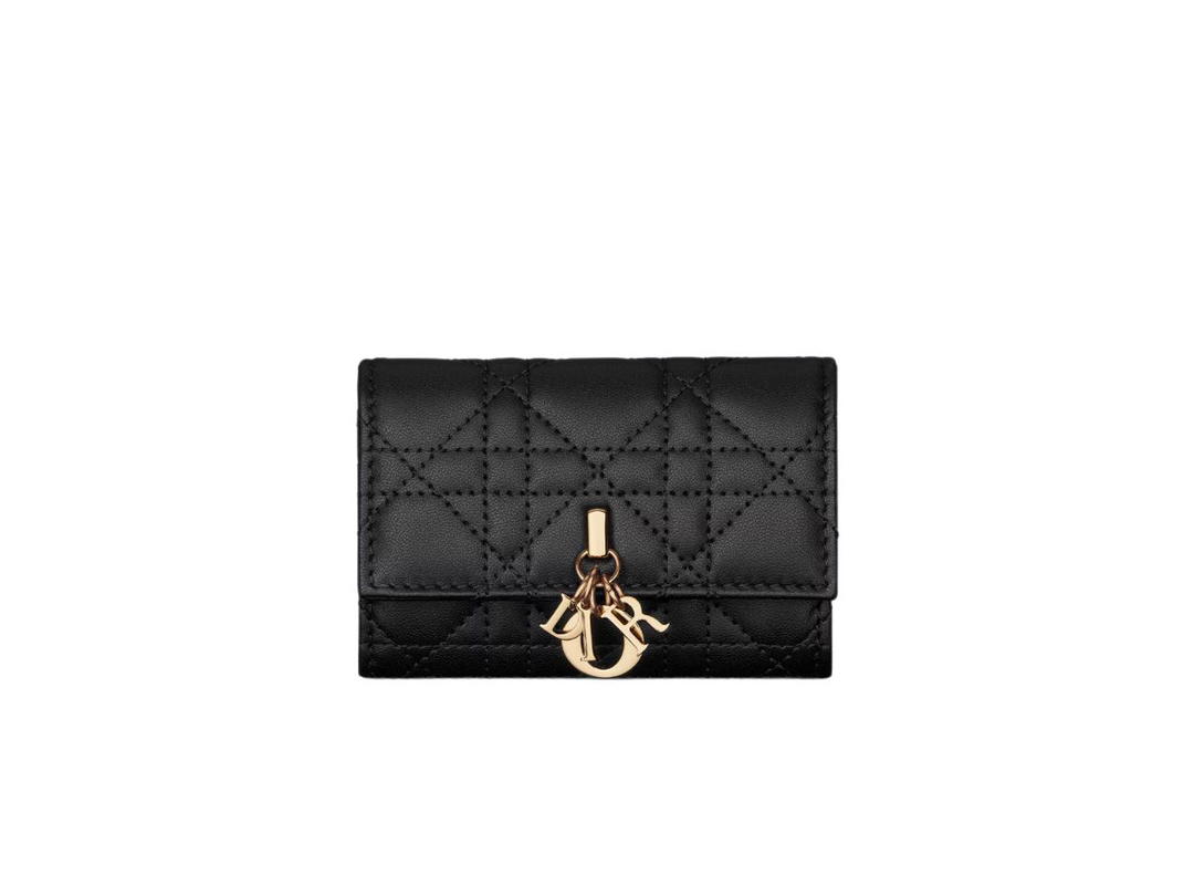 Dior Dior Miss Dior XS Wallet In Black Cannage Lambskin