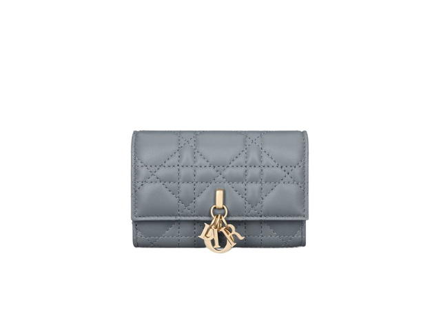 Dior Dior Miss Dior XS Wallet In Cloud Blue Cannage Lambskin - view 1