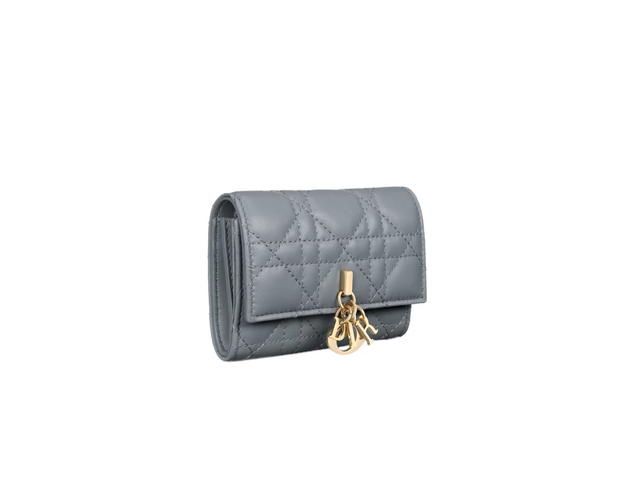 Dior Dior Miss Dior XS Wallet In Cloud Blue Cannage Lambskin - view 2
