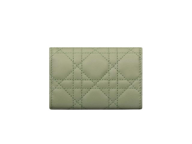 Dior Dior Miss Dior XS Wallet In Pastel Peyote Green Cannage Lambskin - view 4