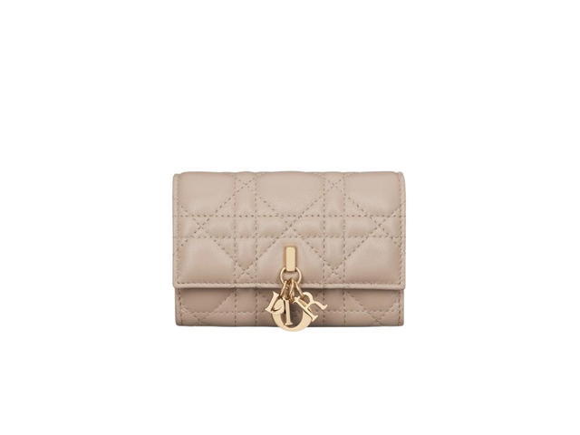 Dior Dior Miss Dior XS Wallet In Powder Beige Cannage Lambskin - view 1