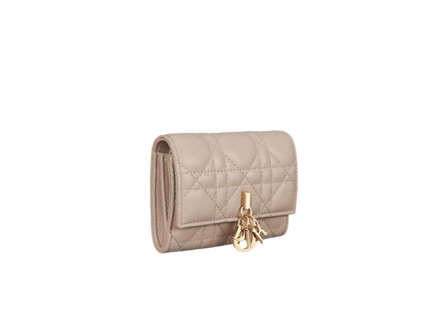 Dior Dior Miss Dior XS Wallet In Powder Beige Cannage Lambskin - view 2