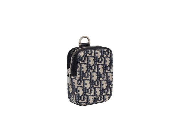 Dior Dior Nano D-Touch Vertical Pouch In Oblique Jacquard With Ruthenium-finish Brass Beige Black - view 2